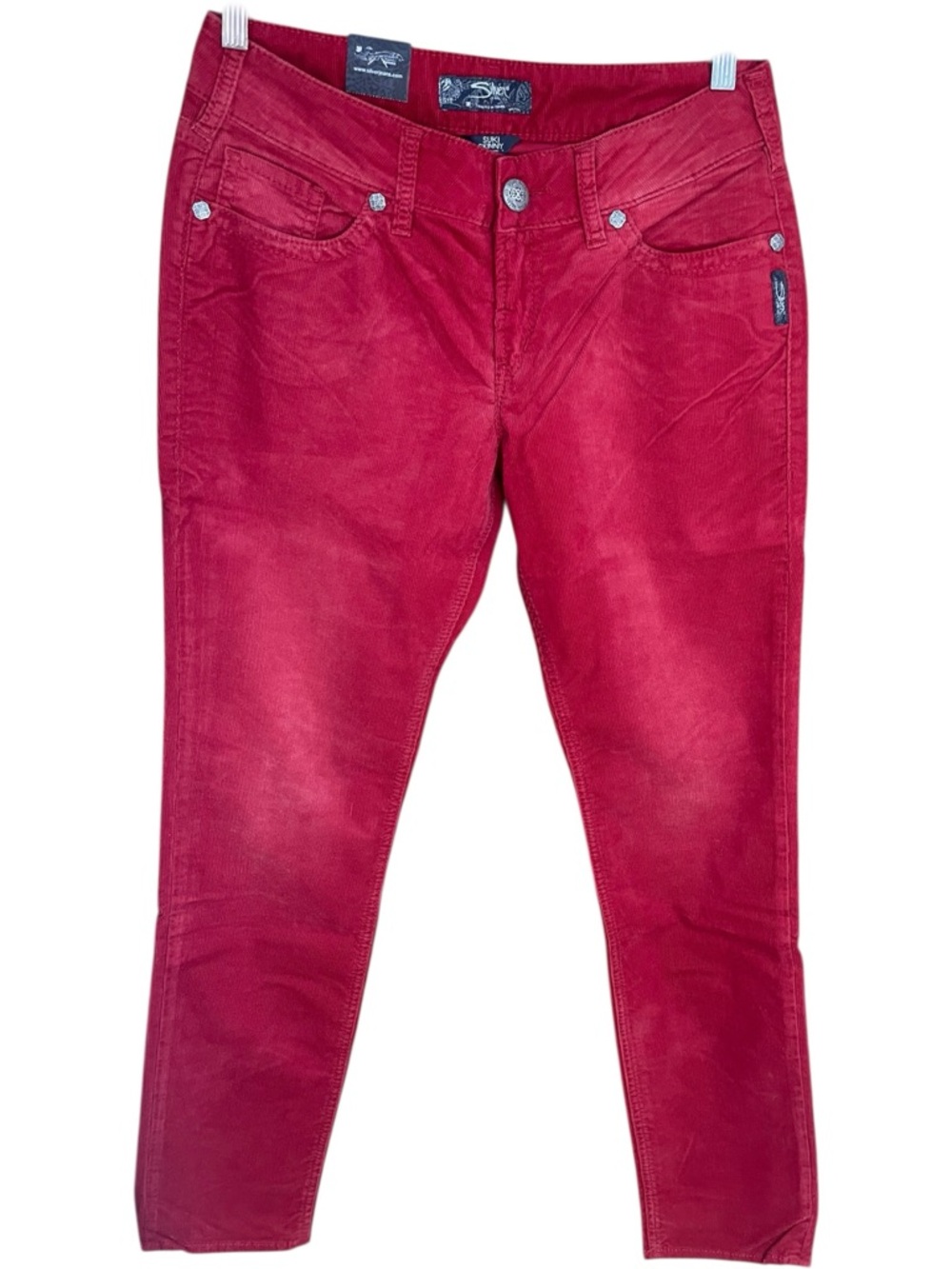 Women’s Red Slim Corduroy Pants
